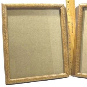 (2) Oak Wood 8x10" Picture Frame Wall Hang - Used